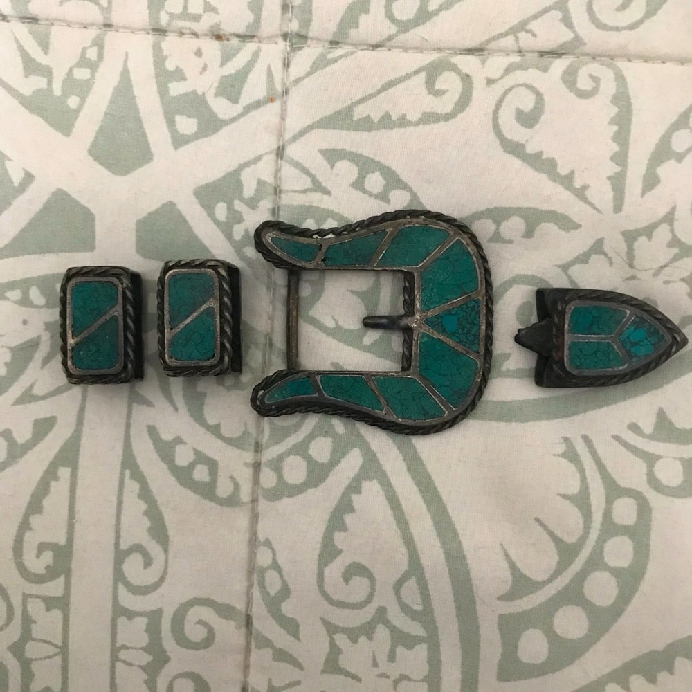 Antique Old Pawn Zuni Sterling Silver Ranger Buckle